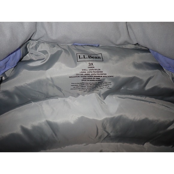 L.L. Bean Goose Down Puffer Vest Women 3X Blue Full Zip WARM outdoor Winter - Picture 5 of 8